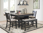 Signature Design by Ashley Counter Height Table with Storage, Farmhouse