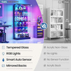 Lvifur 6-Tier Tall Glass Display Cabinet with RGB Lights for Collectibles