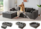 MAXYOYO Modular Sectional Sofa Couch, L Shaped Cloud Couch with Flexible Ottoman, Chenille Upholstered Living Room Sofa Chair for Living Room, No Assembly Required, Light Grey