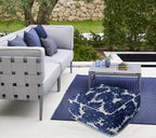 Outdoor Inflatable Footstool Ottomans Navy Leaves Square 23x9 Inch Patio Foot Stools and Ottomans Portable Footstool
