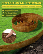 Velway Corrugated Metal Garden Edging - 6" H x 40Ft Sturdy Landscape Edging Border for Lawn, Flower Bed, Paver Edging and Garden Fence - Rusty