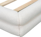 Queen Size Boucle Bed Frame, Upholstered Cloud Beds Frames with Headboard, Soft Platform Bed Frame with Thickened Footboard,12 Wooden Legs Support, No Box Spring Required (42" White, Queen)