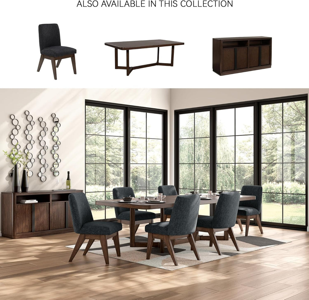 Signature Design by Ashley Yingden Collection Extendable Wood Dining Table, Rectangular 84" to 108" Length with 24" Removable Leaf, Seats 8, Hardwood Solids & Mango Wood Veneer, Dark Warm Brown