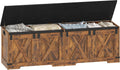 Hzuaneri 59" Farmhouse Storage Chest and Bench | 70 Gal | 330lb Seat | Soft-Close Hinges | Rustic Brown | Shoe and Blanket Storage for Bedroom, Living Room, Entryway | Easy Assembly | SB15001X