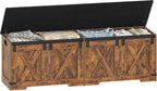 Hzuaneri 59" Farmhouse Storage Chest and Bench | 70 Gal | 330lb Seat | Soft-Close Hinges | Rustic Brown | Shoe and Blanket Storage for Bedroom, Living Room, Entryway | Easy Assembly | SB15001X