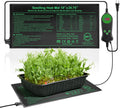 Seedling Heat Mat with Built-in Temperature Controller, 10" x 20.75" Waterproof Plant Heating Pad with Thermostat for Indoor Seed Starting Germination Hydroponics
