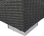 Christopher Knight Home Santa Rosa Outdoor 16" Wicker Ottoman Seat with Water Resistant Cushion, Grey / Silver