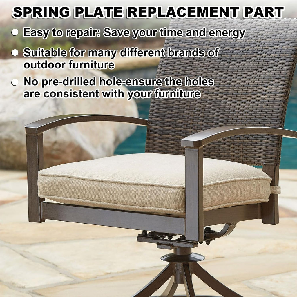 10 Pack Patio Rocking Chair Spring Plates Replacement, Patio Chair Repair Kit Universal Fiberglass Spring for Outdoor Swivel Rocker, 5 x 2.5 x 0.25 Inches