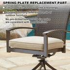 10 Pack Patio Rocking Chair Spring Plates Replacement, Patio Chair Repair Kit Universal Fiberglass Spring for Outdoor Swivel Rocker, 5 x 2.5 x 0.25 Inches