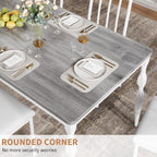 IDEALHOUSE 78 Inch Farmhouse Dining Table for 6-8 People, Rectangular Wood Kitchen Table with Heavy Duty Legs, Kitchen Dining Room Table for Dining Room Kitchen, Wash Grey