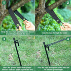 Sintuff 36 Pcs Heavy Duty Tree Stake Kits Stake and Support for Young Leaning Tree Anchor Straightening Kit, 15.8'' Support Straps, 11.8'' Steel Stakes, 13.12ft Rope(Black)