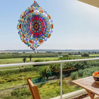 Goolyrusim Wind Spinner Mandala Sunflower, Wind Spinners for Yard Garden, 12in 3D Hanging Wind Sculpture Kinetic Metal Art Decor, Outdoor Decoration Ornament Mandala/Housewarming Gifts for Women/Men