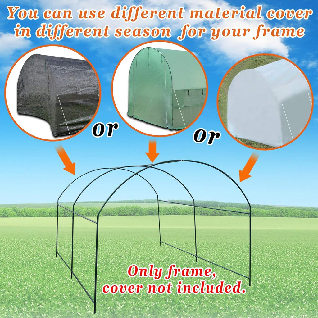 Strong Camel Greenhouse Replacement Frame for Outdoor Larger Hot Garden House , Support Arch Frame Climbing Plants/Flowers/Vegetables (10' X7'X6', Frame)