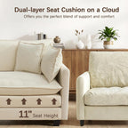 Modular Sectional Sofa for Living Room, 102" Oversized Cloud Couch with Movable Ottoman, 4 Seat Modern Comfy Sofa Chenille Deep Seat Couches with L Shape, for Office Bedroom Living Room