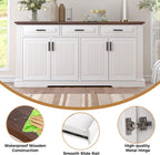 Modern Freestanding Storage Cabinet with Drawers Shelves and Countertop, Buffet Sideboard for Kitchen Living Room Entryway Office Coffee Bar (White-3 Drawer)