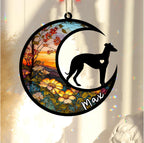Personalized Dog Memorial, Custom Name Whippet Dog Christmas Ornament with Name, Custom Breeds, Pet Loss Light Catcher, Gifts for Lovers Loss of Pet Sympathy on Mothers Day Christmas