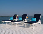 POLYWOOD NCC2280TE Nautical Arms Chaise, Teak