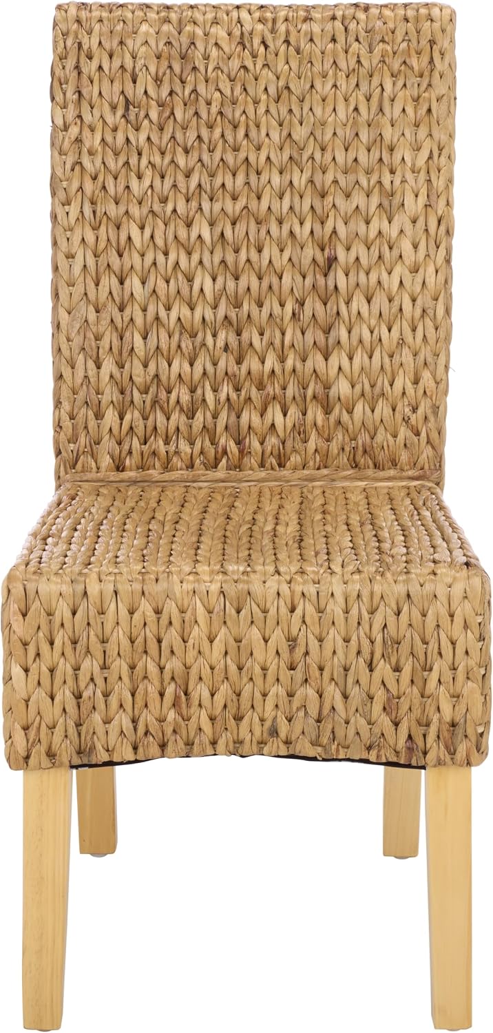 SAFAVIEH Furniture - Luz Dining Chair Set of 2 - Coastal Design - Natural Pine Solid Wood - Ideal for Dining Room, Kitchen, 18.5" Seat Height (SEA8016C-SET2)