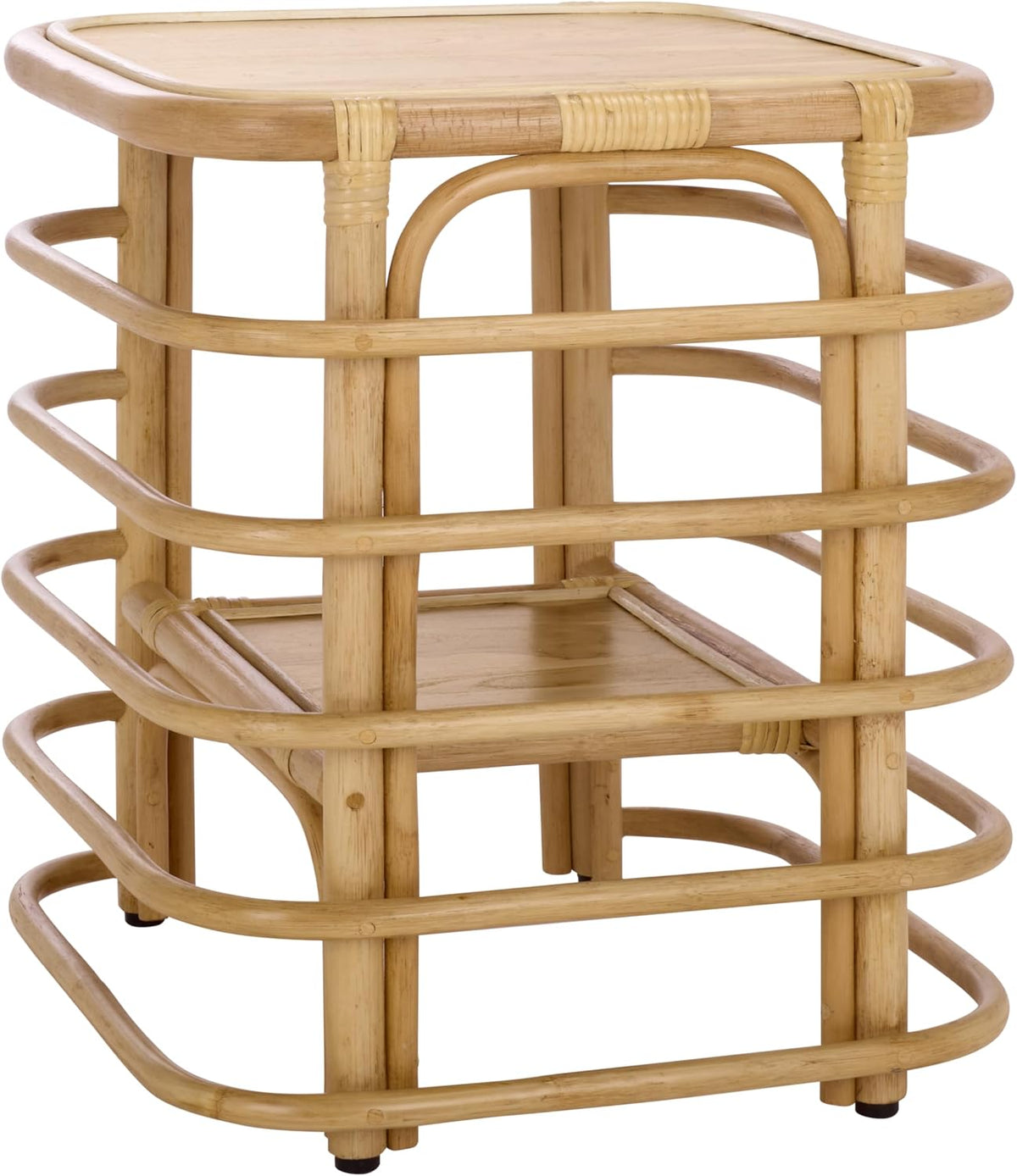 SAFAVIEH Home Collection - Maestro Natural Rattan Accent Table, Tropical Boho Design, Fully Assembled (ACC5400A)