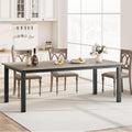 GarveeHome Industrial Dining Table for 6-8 People, 78.7" Long Kitchen Table with Sturdy Metal Frame & Seats 6 Rectangular Counter for Dinner, Kitchen (Only Table)