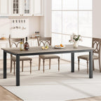 GarveeHome Industrial Dining Table for 6-8 People, 78.7" Long Kitchen Table with Sturdy Metal Frame & Seats 6 Rectangular Counter for Dinner, Kitchen (Only Table)