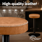 STOOLINK Tall Bar Stools Set of 2, Microfiber Leather Bar Height Stools | 360° Swivel Backless Bar Stools with Round Seat, Adjustable Counter Stools for Kitchen Island, Pub, 330 Lbs, Brown