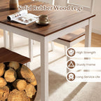 Giantex Dining Table for 4-6, 60" Rectangular Kitchen Table with Solid Rubber Wood Legs, Farmhouse Wooden Dinner Table for Dinette, Home Office, Living Room (Brown)