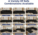 157.6" Oversized Cloud Sofa with 2 Ottomans, Modern Corduroy U Shaped Modular Sectional Couch, Deep Seat Floor Furniture Set, No Assembly Required (4 Seater+2 Ottoman)
