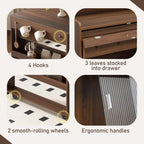 roomfitters 69" Kitchen Pantry Organizers and Storage Kitchen Cabinet with Extendable Dining Table and Coffee Bar, Walnut