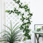 mizii 5 Pack 365" Artificial Scindaps Vines Garland Fake Vine with Silk Green Leaves Faux Hanging Plants Greenery Decoration for Bedroom Wall Party Wedding Room Home Decor