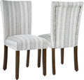 HomePop Parsons Dining Chair - Gray Striped Pattern (Set of 2)