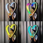 7-Color LED Heart Shape Liquor Bottle Display Shelf, Champagne VIP Bottle Presenter, Bar Wine Bottle Display Stands,Gold