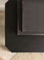 Kate and Laurel Talcott Modern Rectangle Wood Side Table, 16 x 10 x 25, Black, Transitional Decorative Two-Tier End Table for Use as a Bedroom Nightstand or Living Room Accent