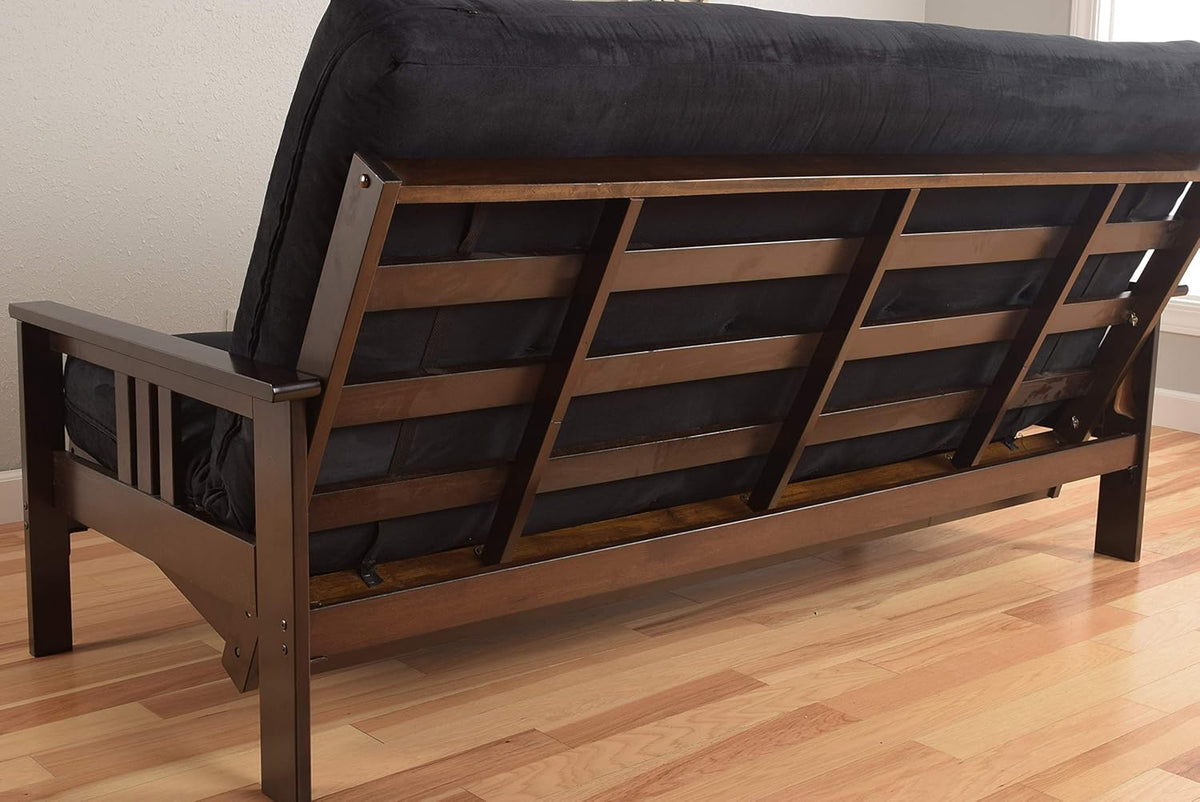 Kodiak Furniture Monterey Queen-size Futon, Storage Drawers, Espresso Finish with Oregon Trail Java Mattress