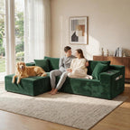 Bashaw 108" Cloud Sectional Couches Sofa with Chaise, Modular L-Shape Couch Deep Seat Memory Foam Compressed Sofa for Living Room