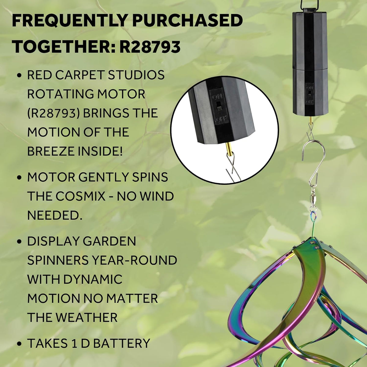 Red Carpet Studios The Original Double Helix Cosmix Wind Spinner, 14-Inch, Rainbow