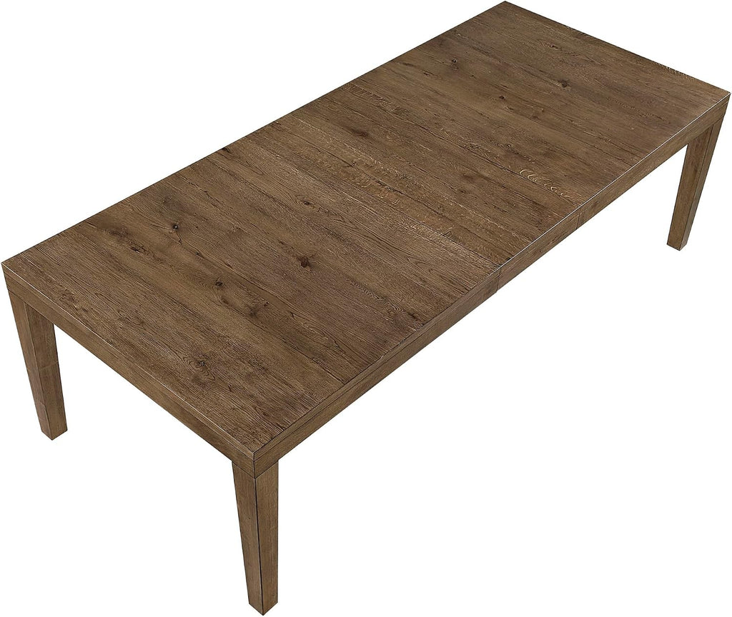 Lexicon 84-102 Inch Extendable Dining Table for 4-8 People, Large Rectangle Wooden Kitchen Table with Self-Storing Extension Leaf Space Saving, for Dining Room, Living Room, Home Office, Brown