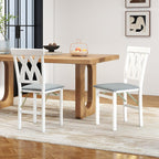 Giantex Folding Dining Chairs Set of 4, Upholstered Kitchen Chair w/Rubber Wood Frame, Padded Seat with PVC Leather, Hollowed Curved Backrest, Farmhouse Wooden Side Chairs for Home Restaurant