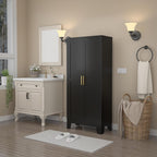 winiowa Pantry Cabinet with Doors and Adjustable Shelves, Metal Kitchen Storage cabinets with Gold Handles,61" Storage for Pantries,Dinning Room,Laundry Room,Living Room,Bathroom