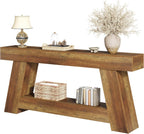Tribesigns 70.9 Inch Long Console Tables, Farmhouse Entryway Table with Storage, 2-Tier Sofa Table Behind Couch for Entrance, Hallway, Living Room (Rustic Brown)