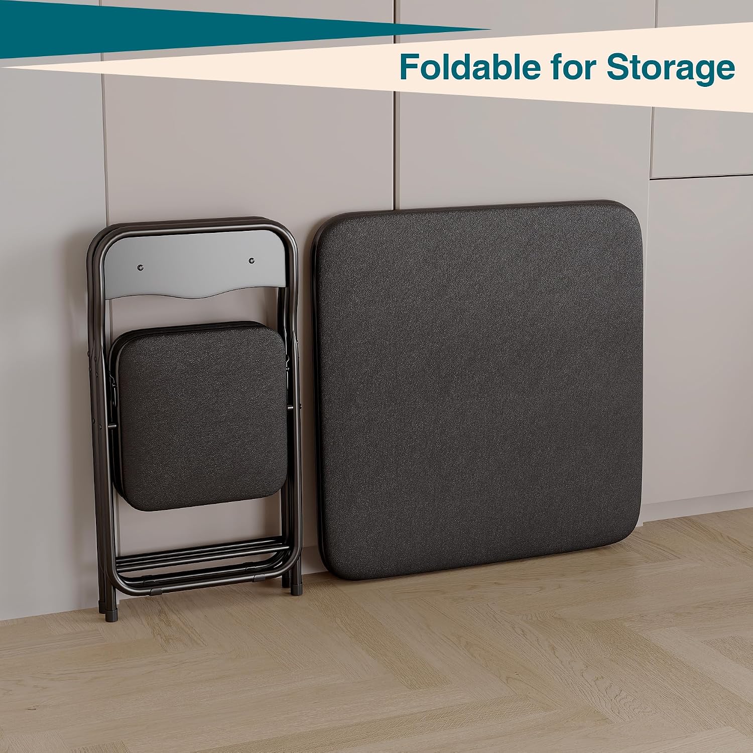 CABIHOME Kids Folding Table & Chair Set 3pc PU Padded Cushion No Tools Needed Toddler
