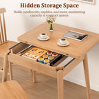 Solid Wood Small Dining Table, 23.6"L-47.2"L Expandable Kitchen Table for 2-6, Designed for Small Spaces, Easy Assembly, Suitable for Kitchen, Dining Room, Living Room, Apartment (Natural)