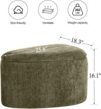 ONEVOG Storage Ottoman with Removable Lid, Modern Multifunctional Chenille Upholstered Footrest Stool for Couch, Modern Stool for Living Room, Bedroom, Dorm, Vanity, Green