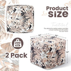 Juexica 2 Pack Inflatable Outdoor Ottoman Pouf Waterproof Cube 16" Square Blow up Ottoman Footrest with Handle Outdoor Portable Footstool for Patio Garden Camping or Home Pool(Flower,Gold)