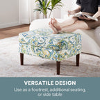 Convenience Concepts Designs4Comfort Marlow Ottoman 27" - Mid-Century Modern Upholstered Footrest & Seat for Living Room, Bedroom, Hallway, or Entryway, Paisley Fabric