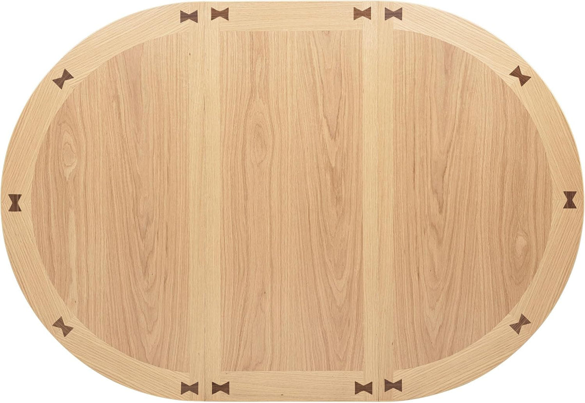 Coaster Home Furnishings - LAVON - Wood - Oval Extendable Dining Table with 18-Inch Extension Leaf, Storage Shelf & Closed Storage - Kitchen & Dining Room - 60-Inch - Light Oak - 106620
