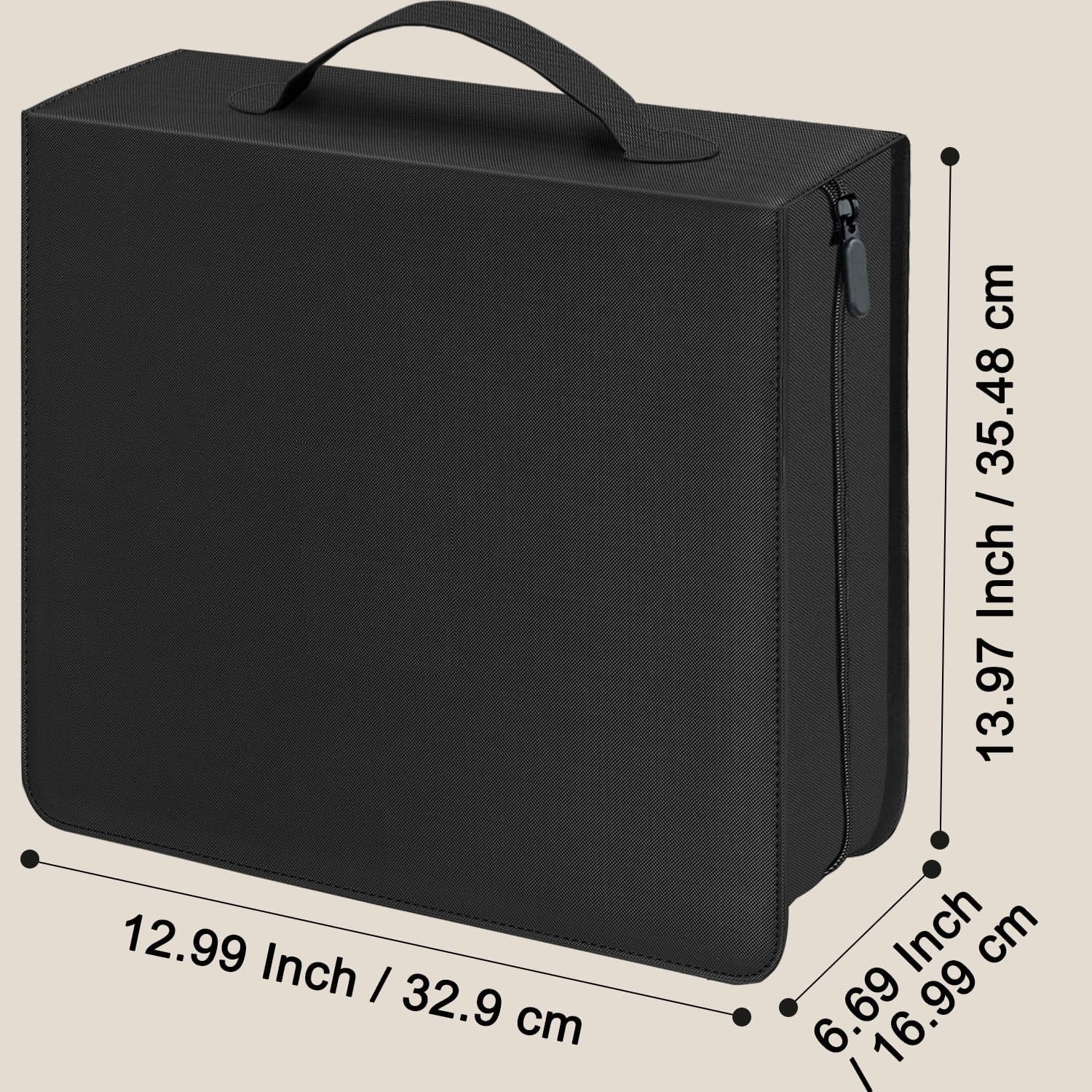 CD DVD Blu-ray Storage Binder with Handles, PU Leather Corver | Holds 200 Discs + 100 Booklet Pockets, for DVD/Blu-ray/Music CDs/Audio Disks, Portable Organizer