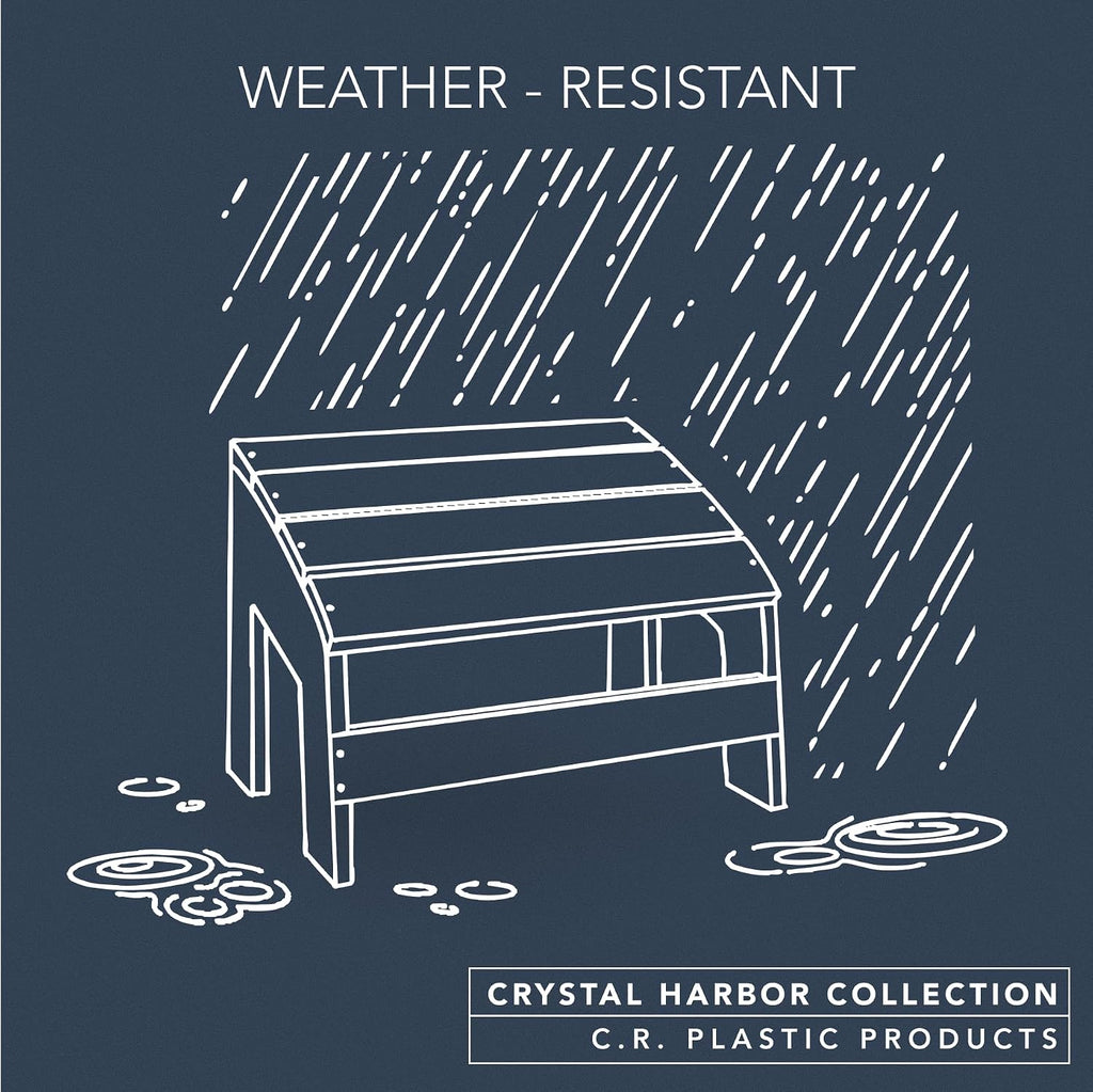 Crystal Harbor Outdoor Footstool, Navy – Recycled HDPE All-Weather Ottoman for Adirondack Chairs