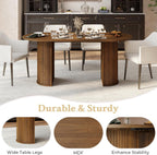 Oval Rectangular Dining Table for 4-8 People,70.87" Long Kitchen Table with Large Tabletop Wood Dinner Table Conference Meeting Table for Dining Room Living Room Kitchen,Brown