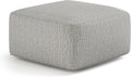 SIMPLIHOME Nate 20" Wide Square Pouf in Patterned Grey Melange Cotton